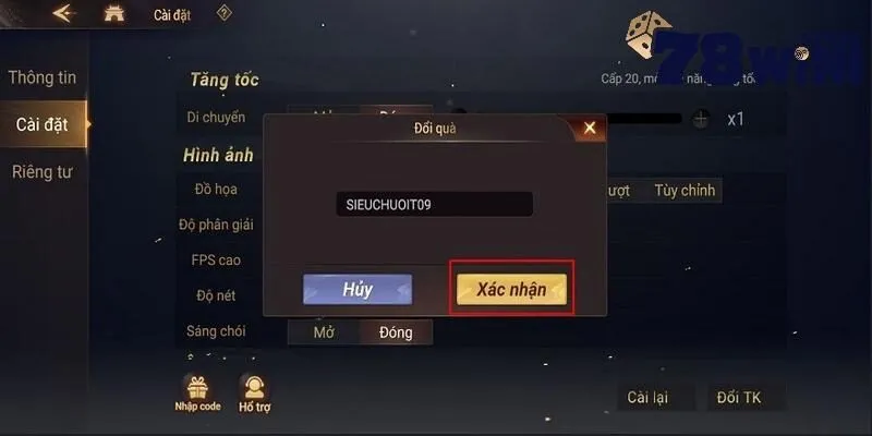 Code 78win - Hướng Dẫn Cách Săn Quà Nhanh Chóng Tại Nhà Cái 4 Quy trình sử dụng code nhà cái78win đơn giản và dễ dàng